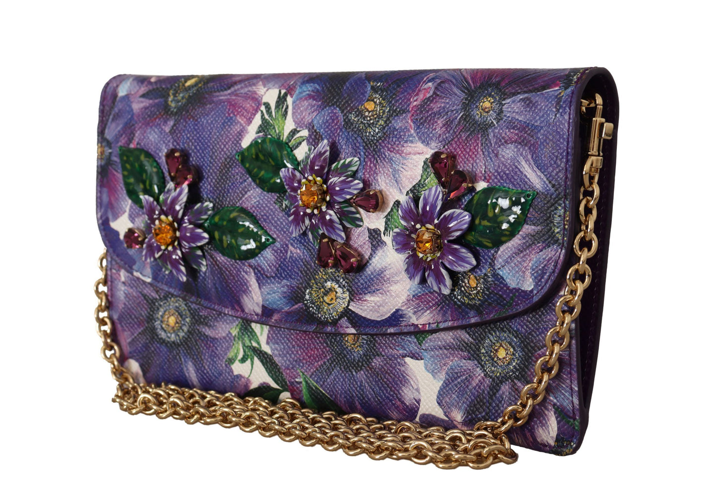 Elegant Purple Leather Shoulder Bag