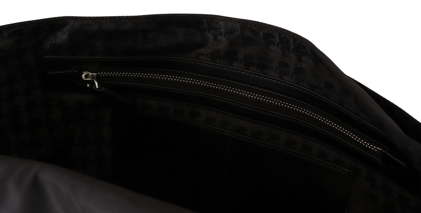 Sleek Black Designer Nylon Briefcase