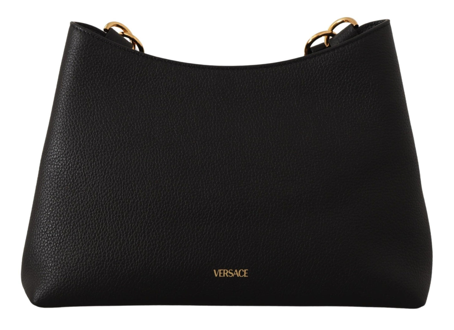 Elegant Black Grainy Leather Shoulder Bag