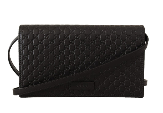 Elegant Black Leather Crossbody Snap Bag