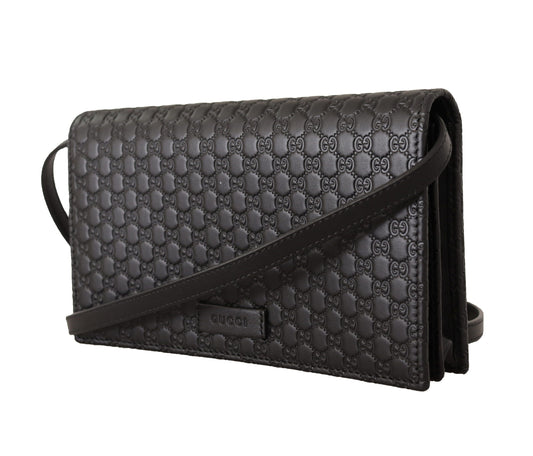 Elegant Black Leather Crossbody Snap Bag