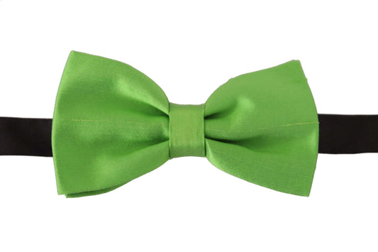 Elegant Green Silk Bow Tie