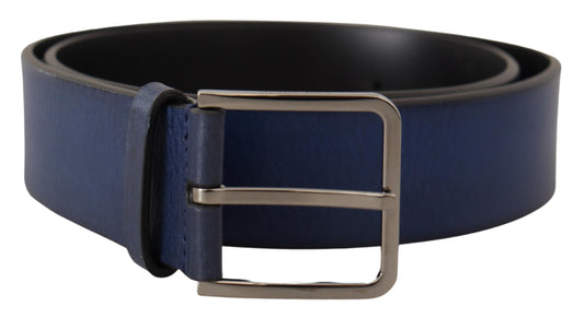 Elegant Italian Leather Belt in Blue