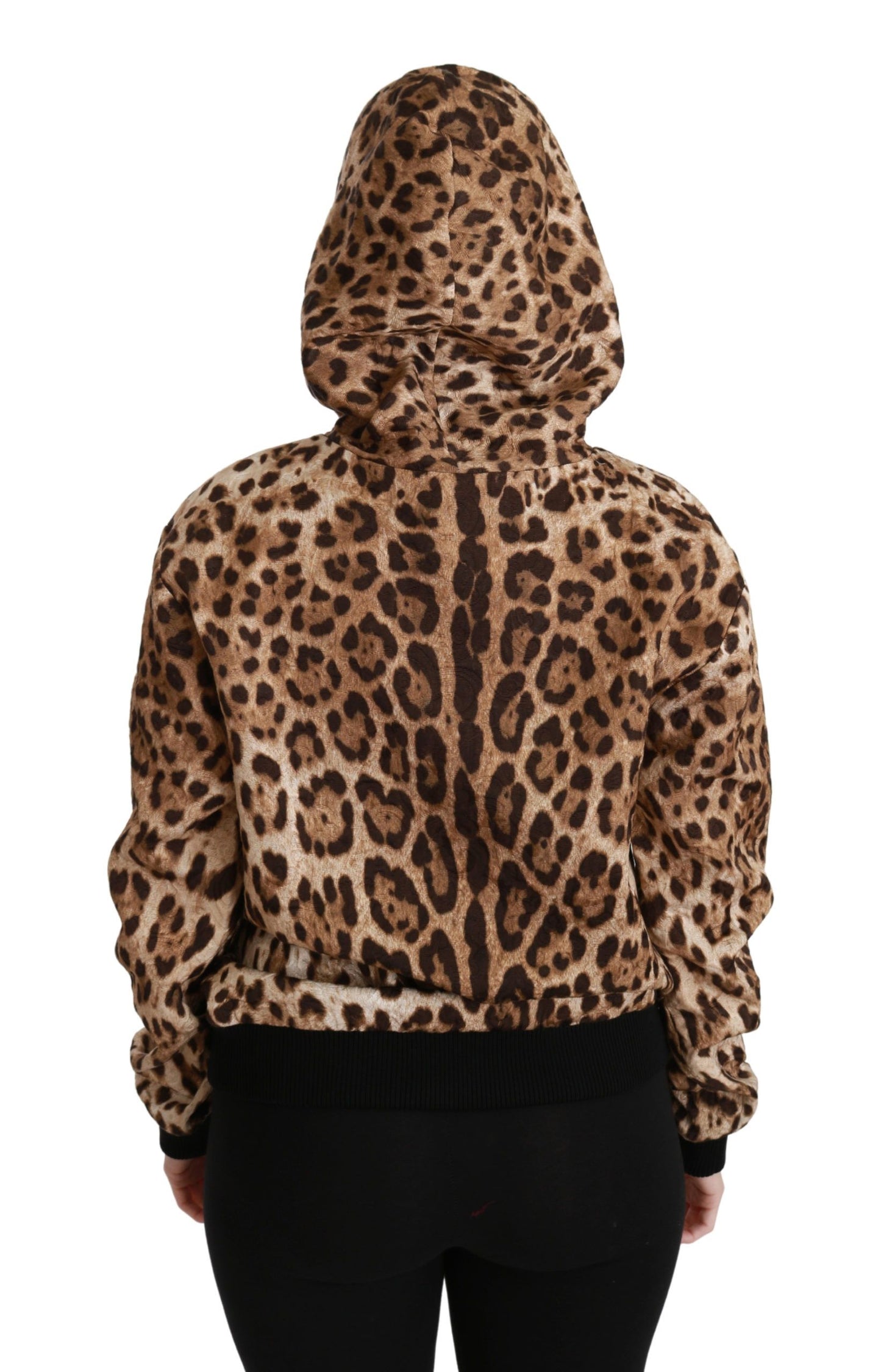 Elegant Leopard Print Hooded Sweater