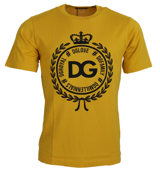 Elegant Dark Yellow Cotton T-Shirt
