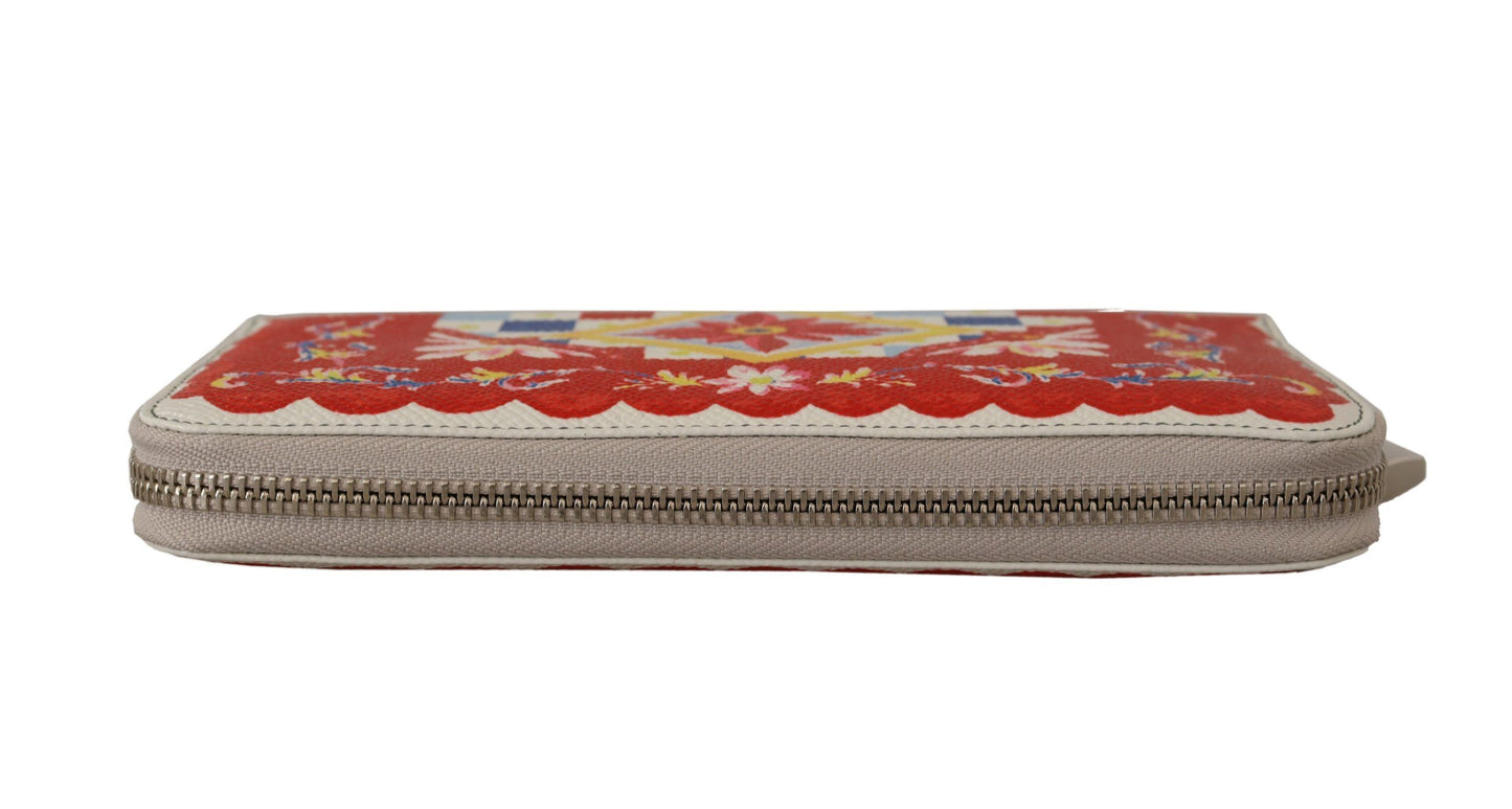Chic Carretto Print Leather Wallet