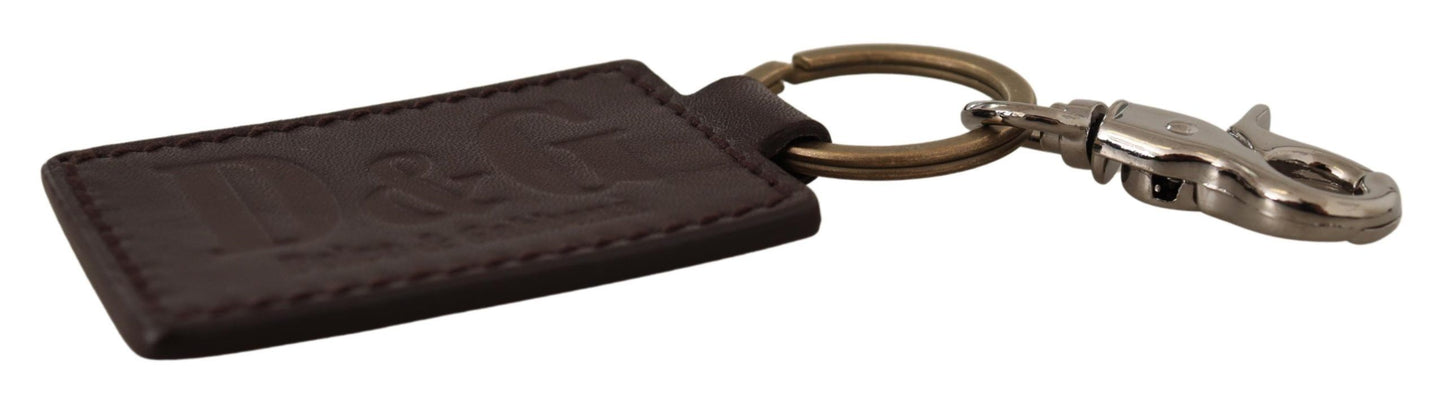 Elegant Leather Keyring with Gold and Silver Details