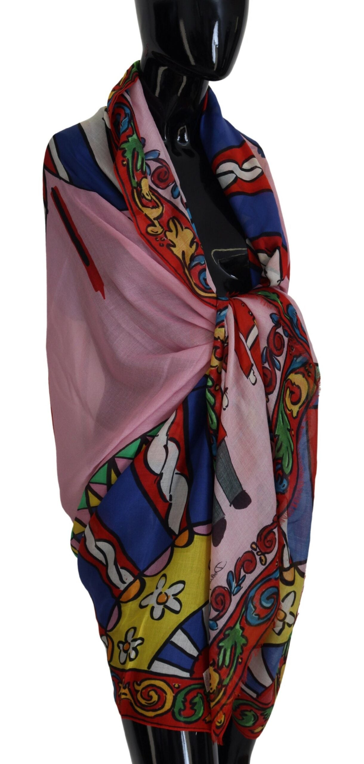 Multicolor Modal-Cashmere Fringed Scarf