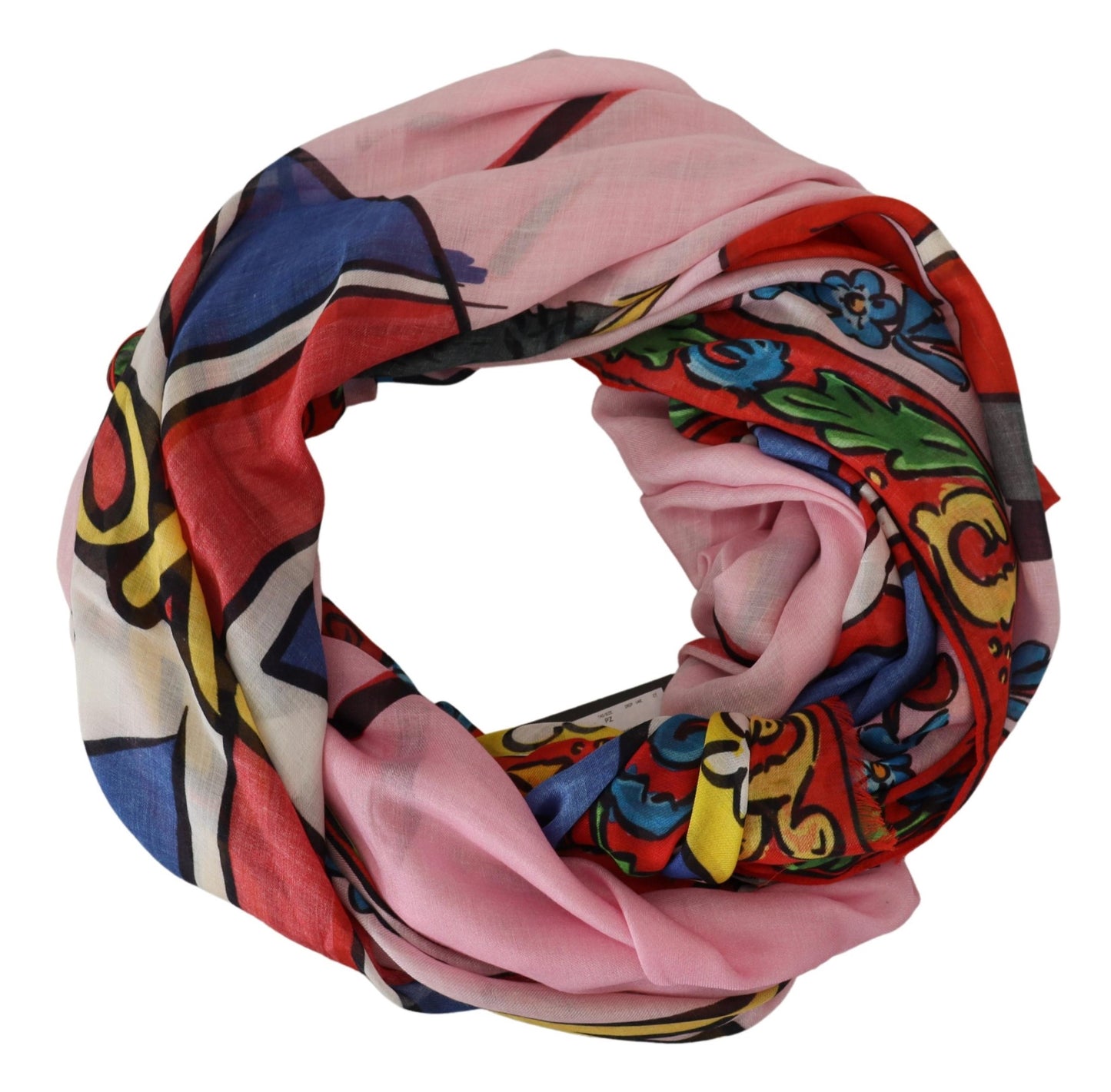 Multicolor Modal-Cashmere Fringed Scarf