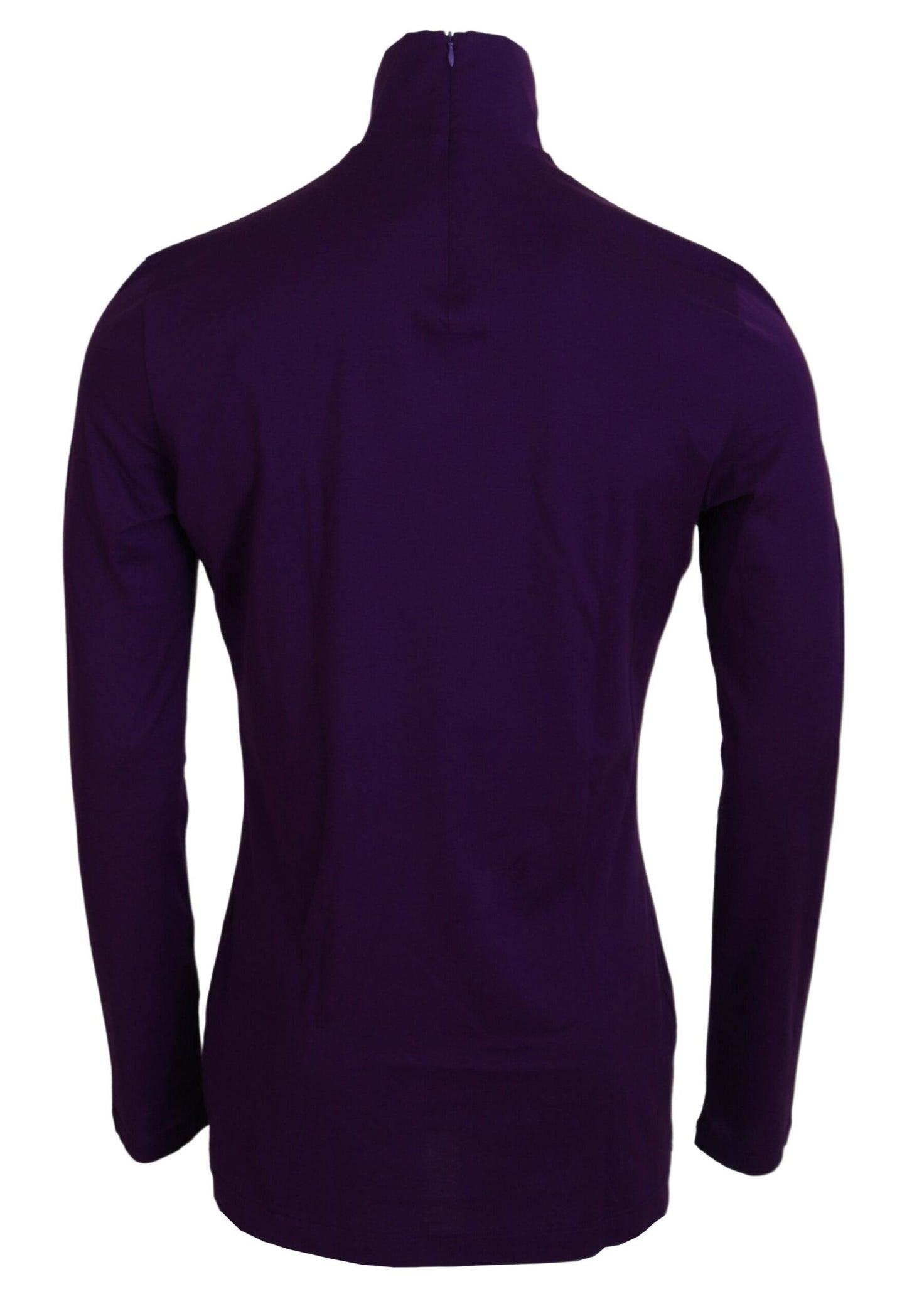 Elegant Purple Cotton Pullover Sweater