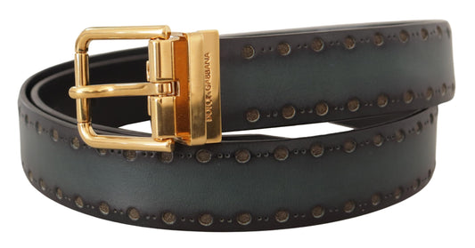 Emerald Elegance Leather Belt