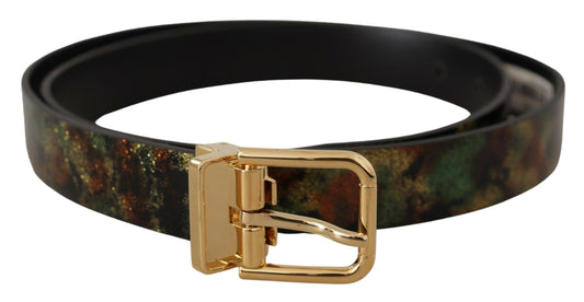 Elegant Leather Belt with Bronze Buckle