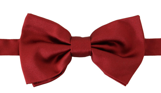 Elegant Silk Red Bow Tie