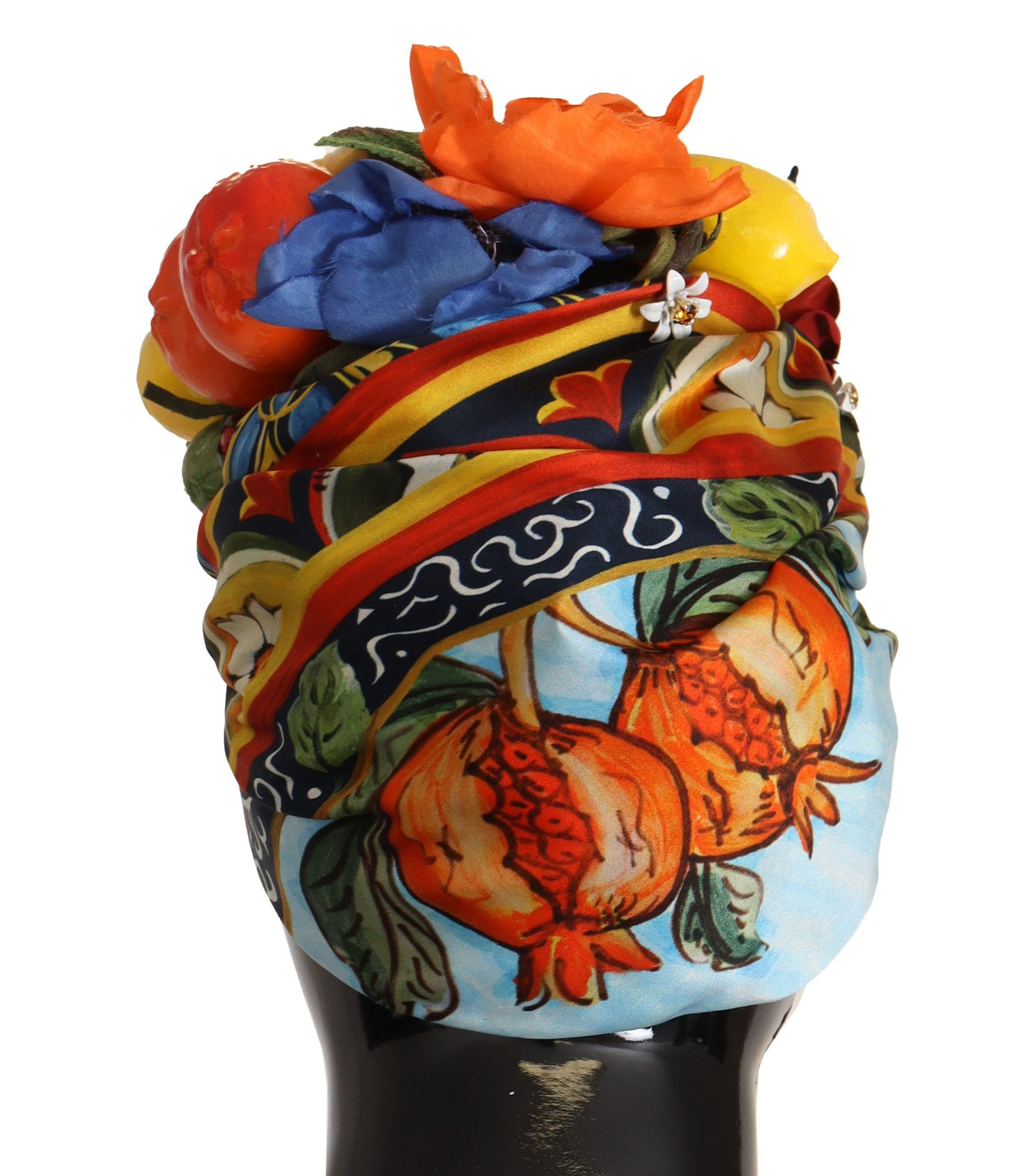 Multicolor Floral Silk Head Wrap