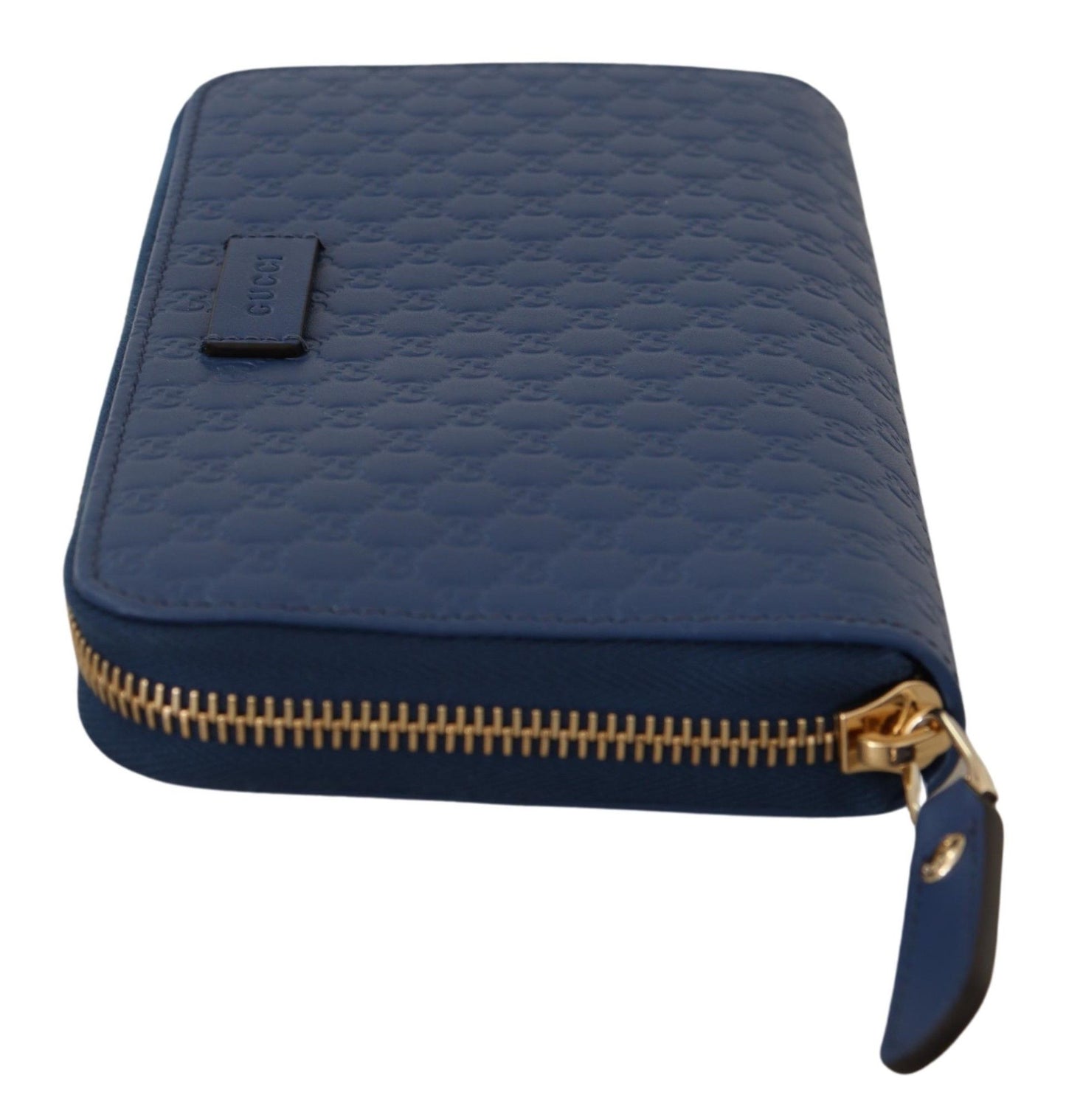 Chic Zip-Around Leather Wallet in Blue