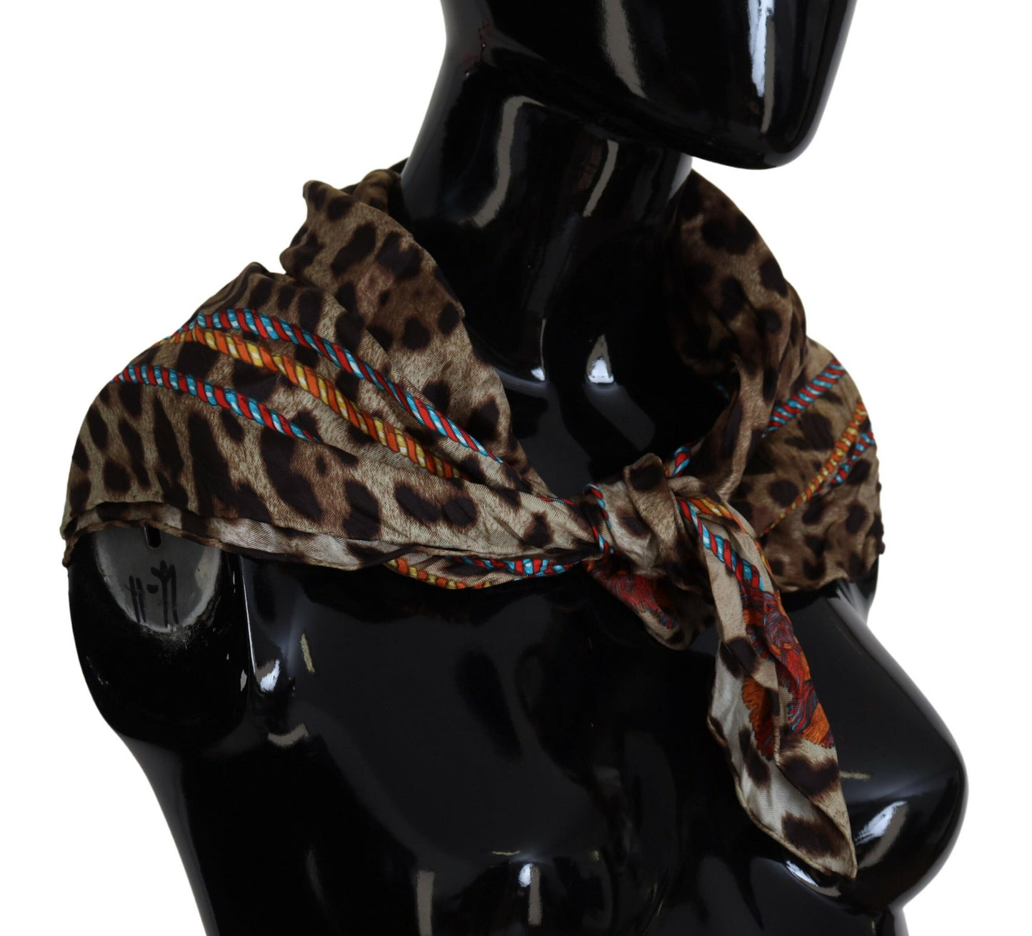 Elegant Leopard Silk Square Scarf