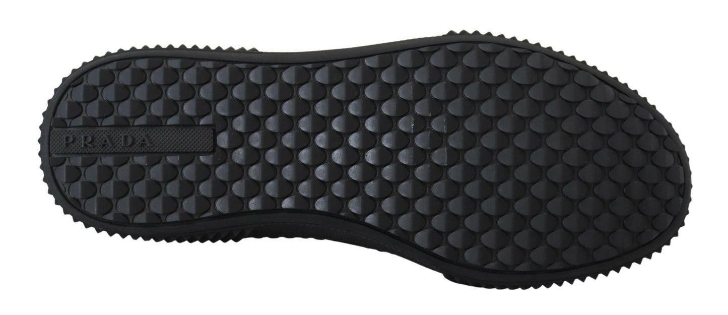 Sleek Black Low-Top Leather Sneakers
