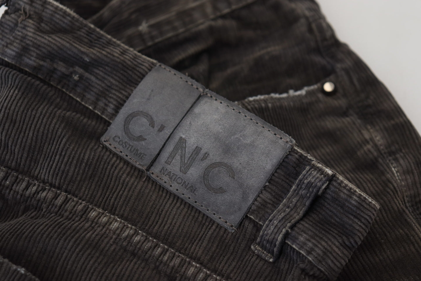 Stylish Gray Corduroy Denim Jeans