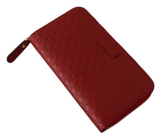 Elegant Leather Zip Wallet in Ravishing Red
