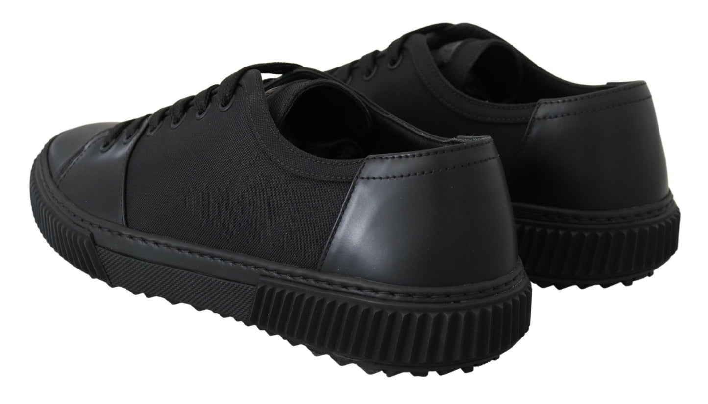 Elegant Black Nylon Low-top Sneakers