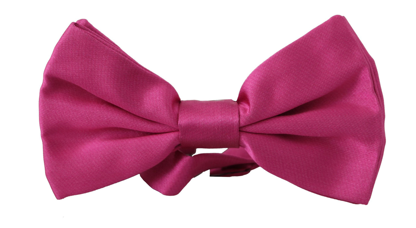 Elegant Pink Silk Bow Tie