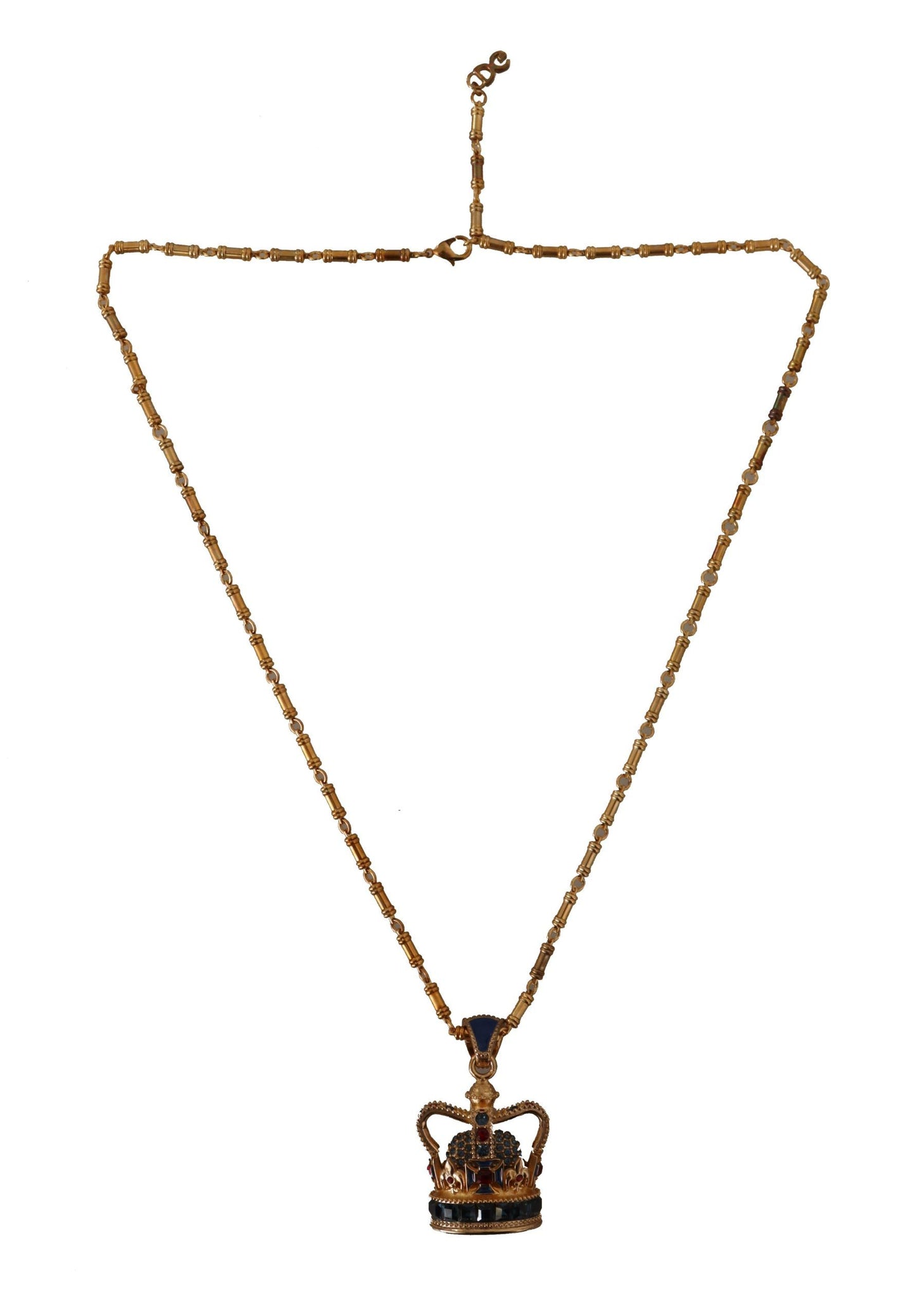 Regal Crown Pendant Necklace in Gold