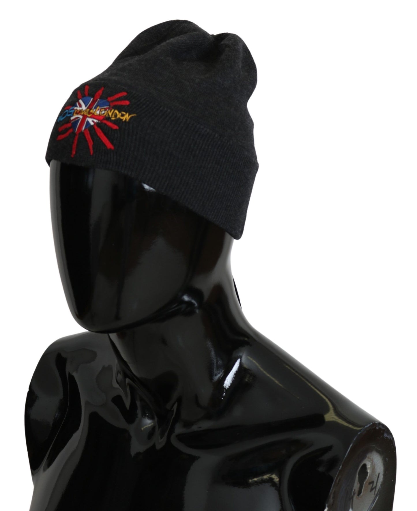Black Wool #DGLovesLondon Beanie Hat