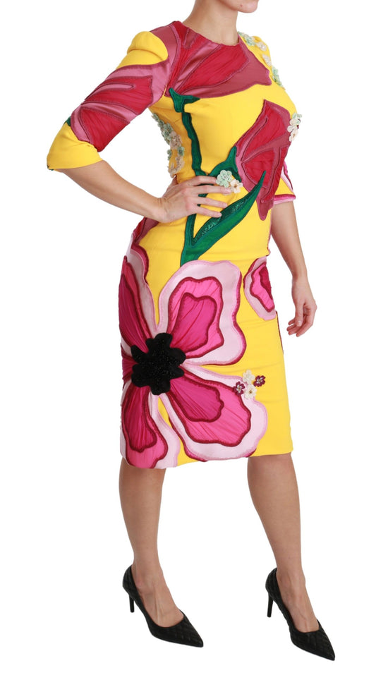 Sunshine Bloom Sheath Knee-Length Dress