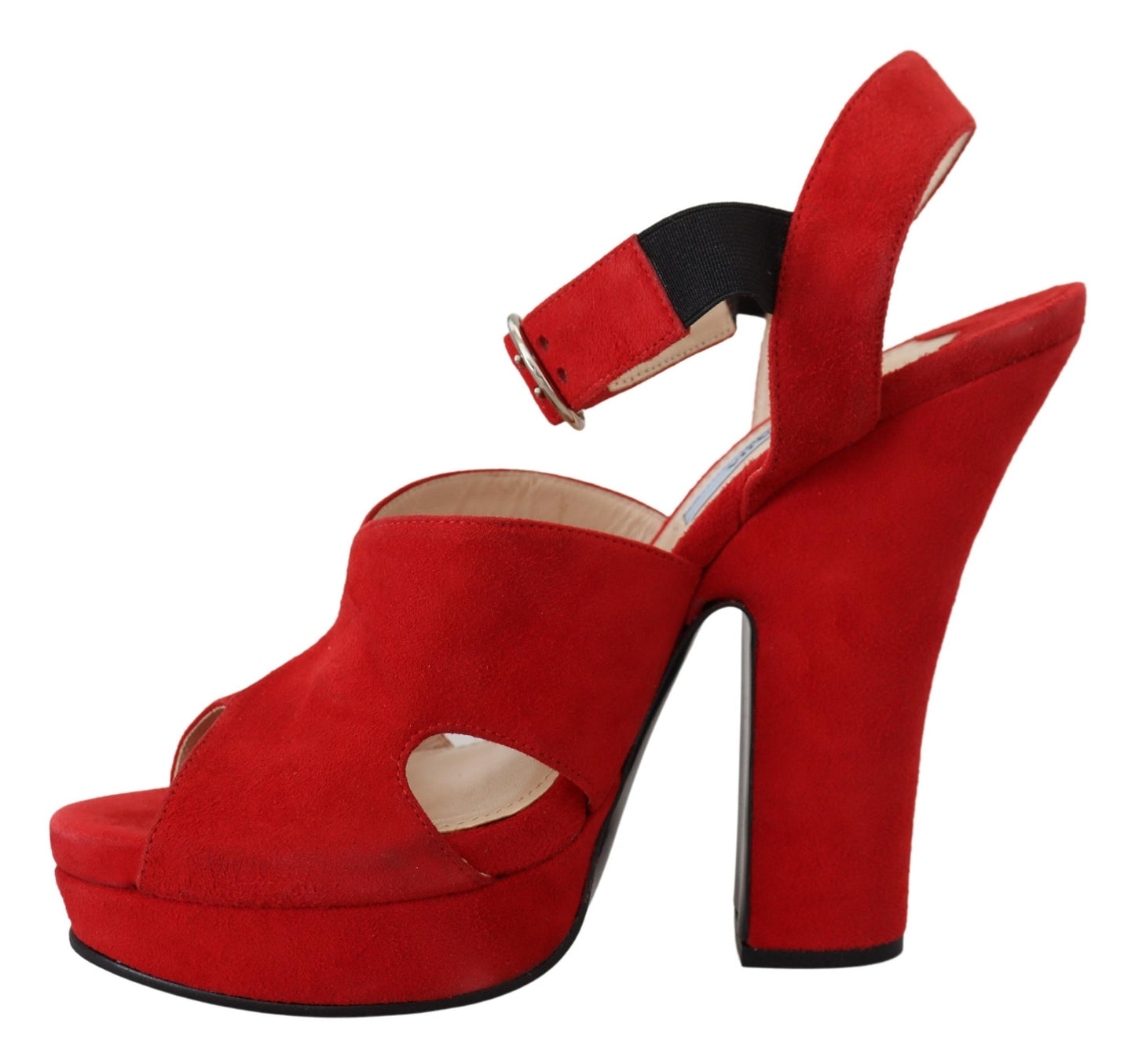 Radiant Red Suede Ankle Strap Sandals
