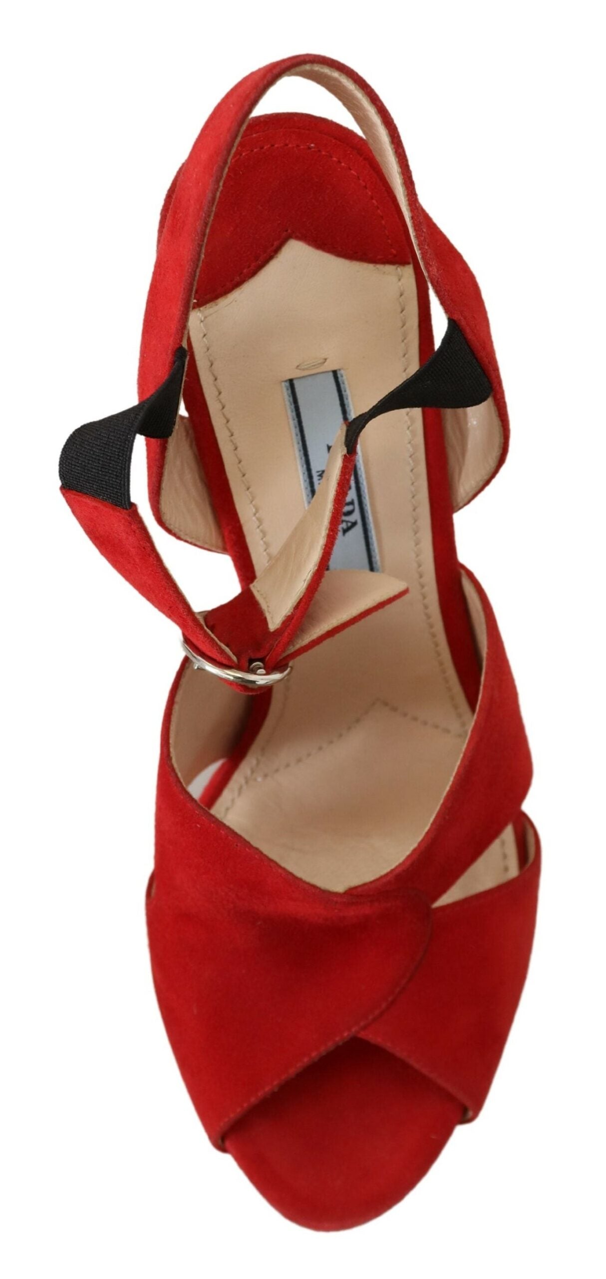 Radiant Red Suede Ankle Strap Sandals