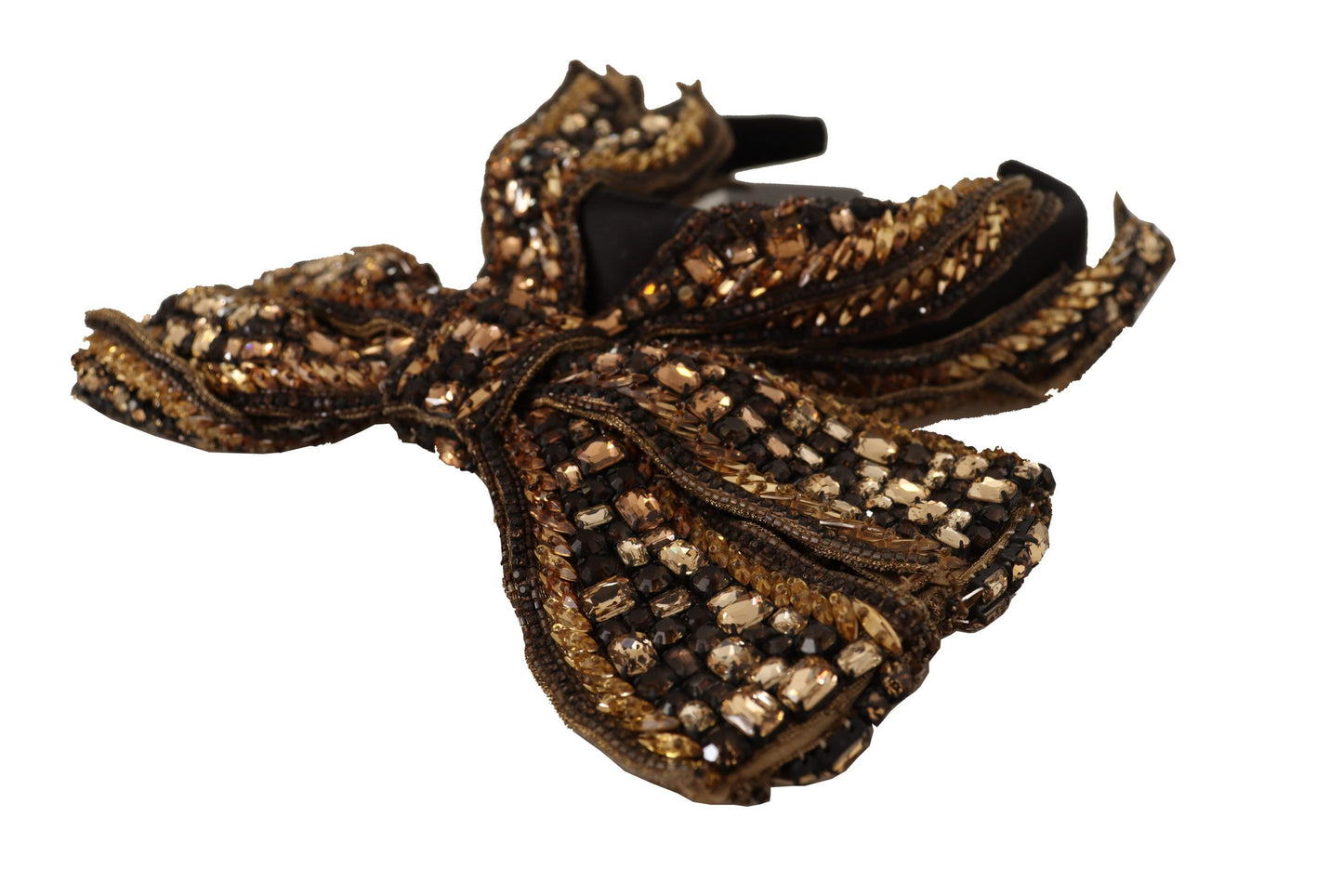 Elegant Gold Embellished Silk Diadem