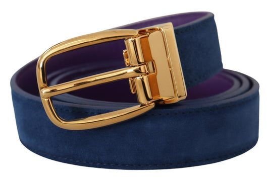 Elegant Suede Leather Belt in Blue