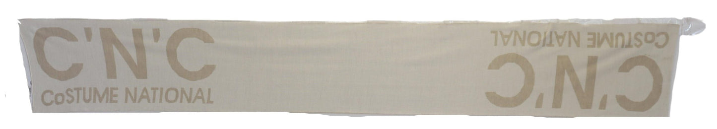 Elegant Beige Wool-Blend Scarf Wrap