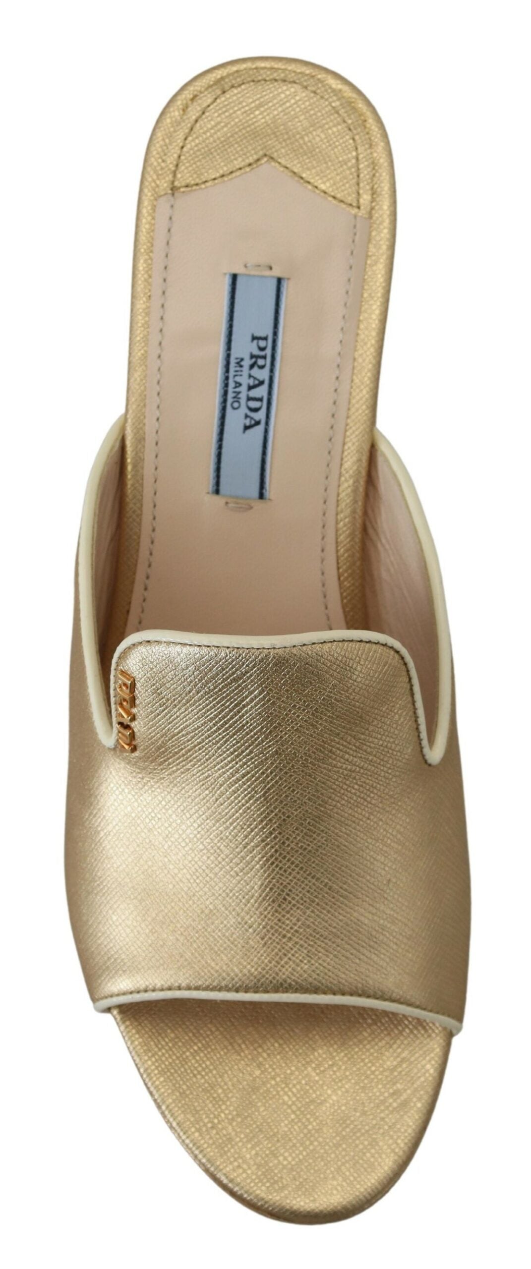 Elegant Gold Leather Wedge Sandals