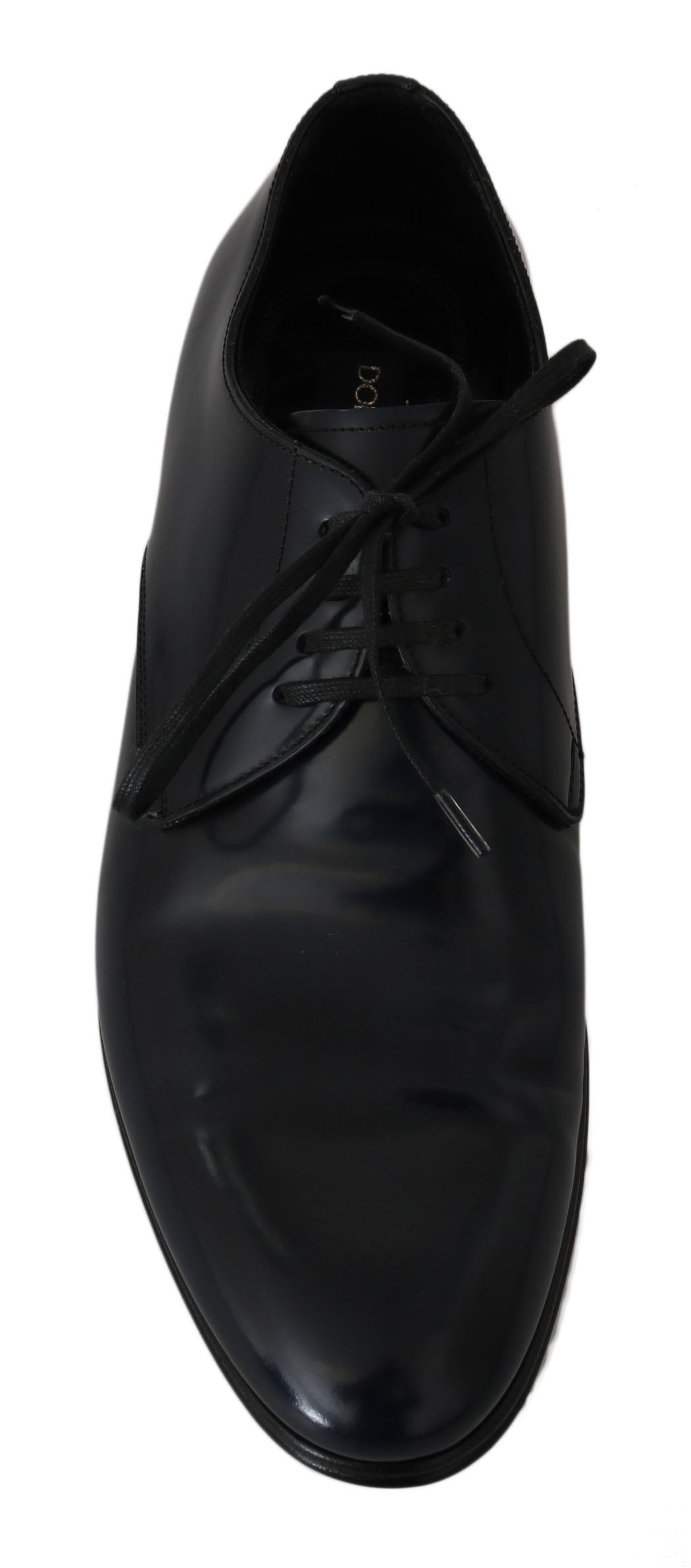 Elegant Dark Blue Leather Derby Dress Shoes