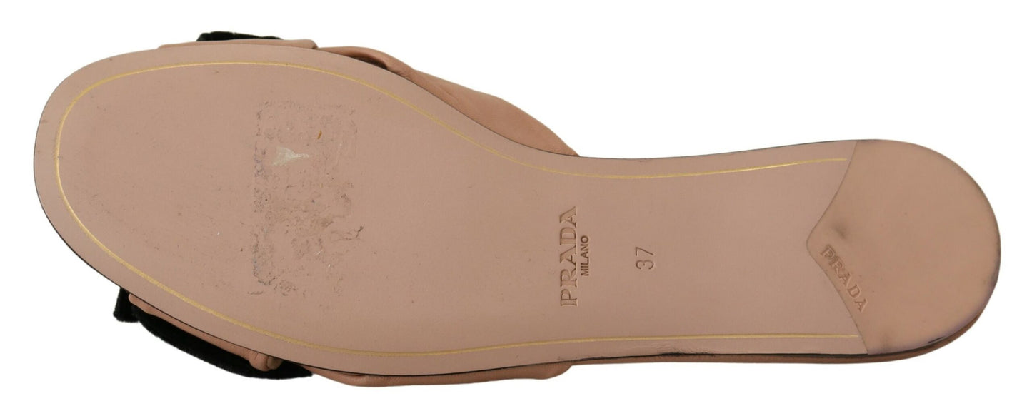 Elegant Two-Tone Leather Flat Sandals