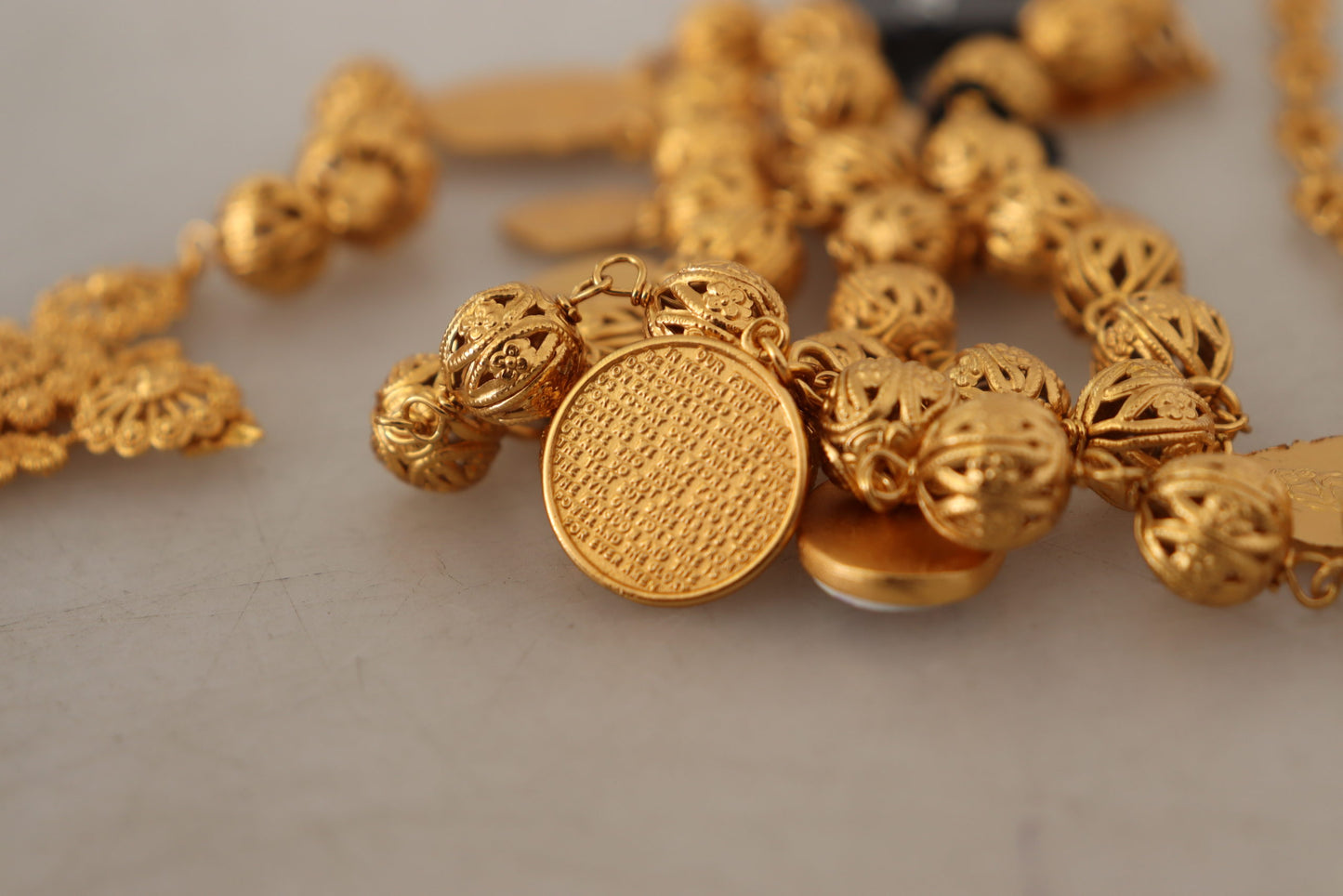 Elegant Gold Tone Cross Charm Necklace