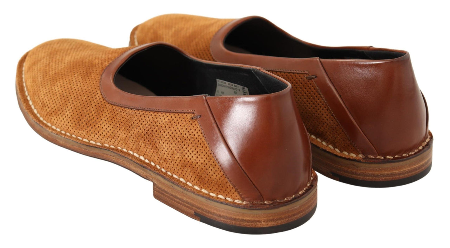 Elegant Brown Leather Loafers