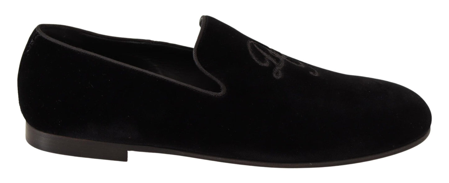 Elegant Black Velvet Loafers