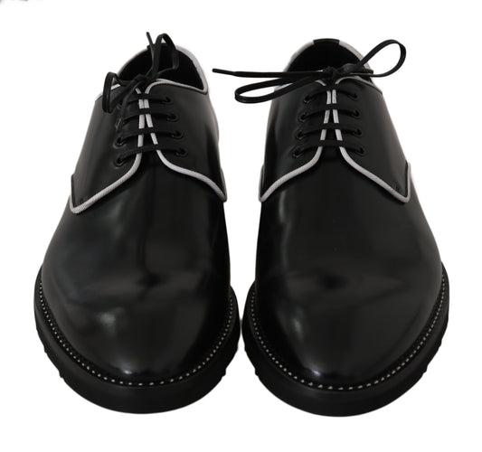 Black Leather Derby Dress Formal Men's Shoes