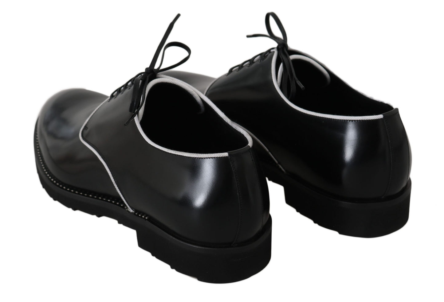 Elegant Black & White Leather Dress Shoes