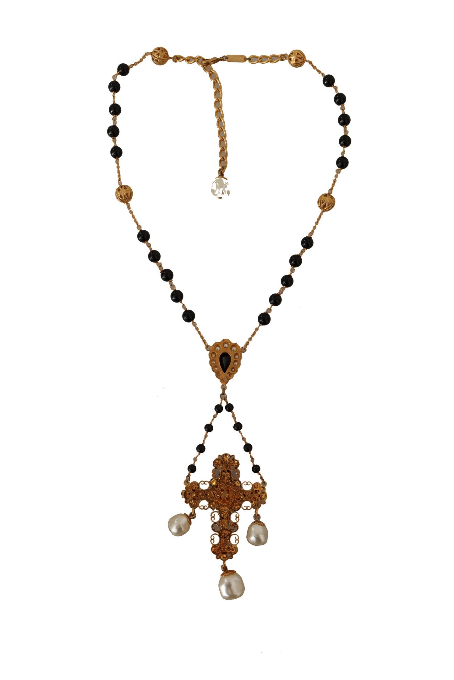 Elegant Charm Cross Necklace in Gold Tone