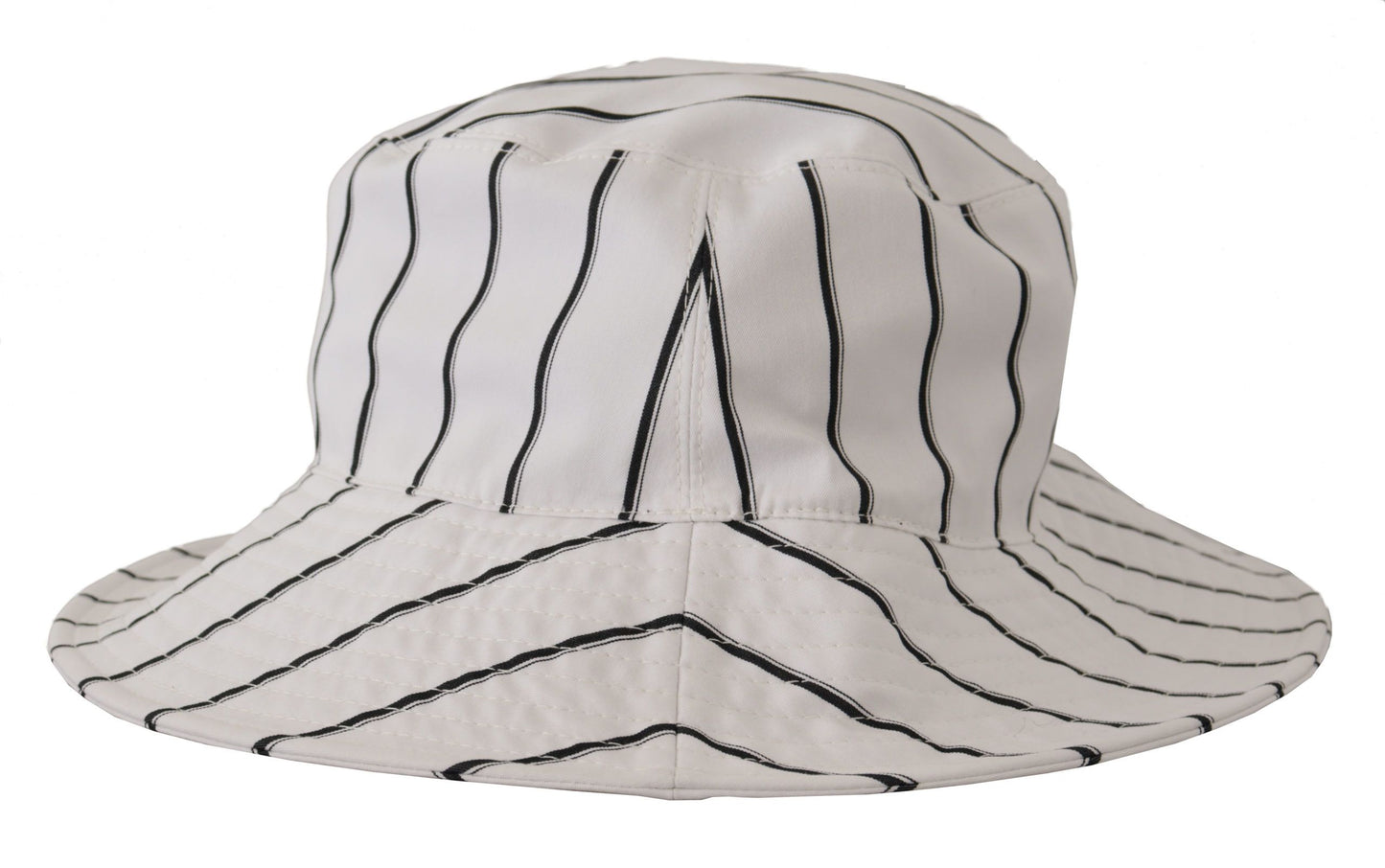Elegant White Striped Bucket Hat