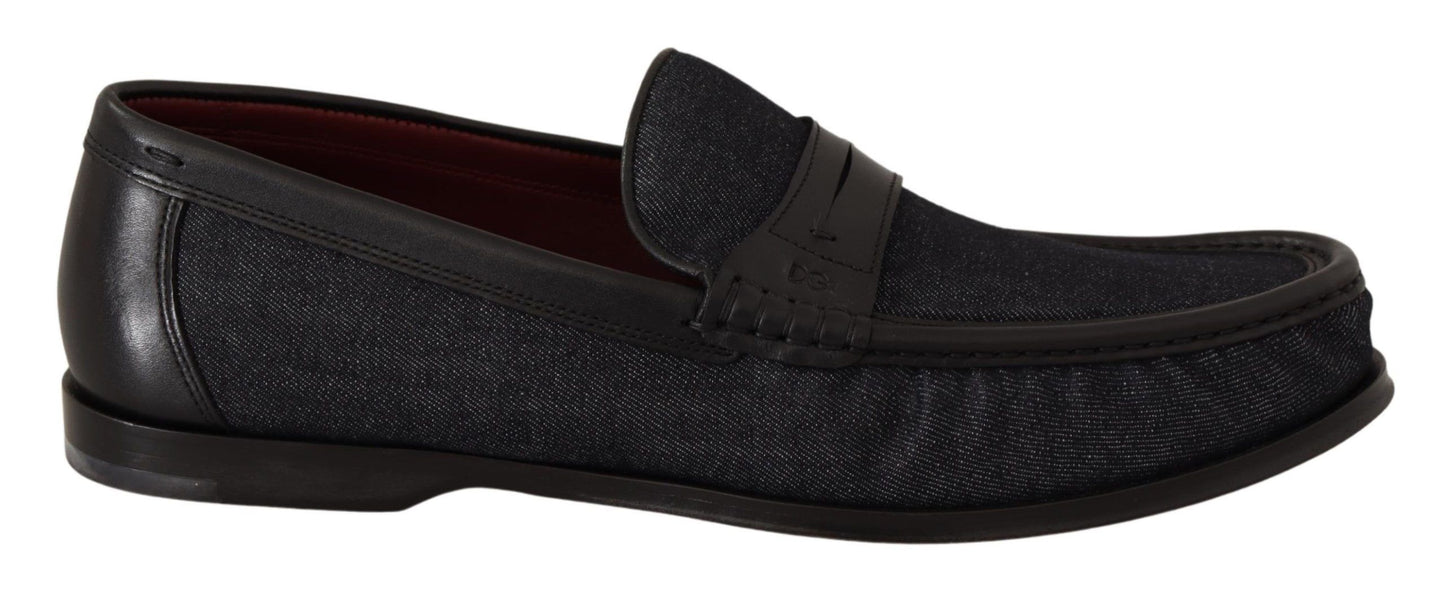 Elegant Canvas & Leather Loafers