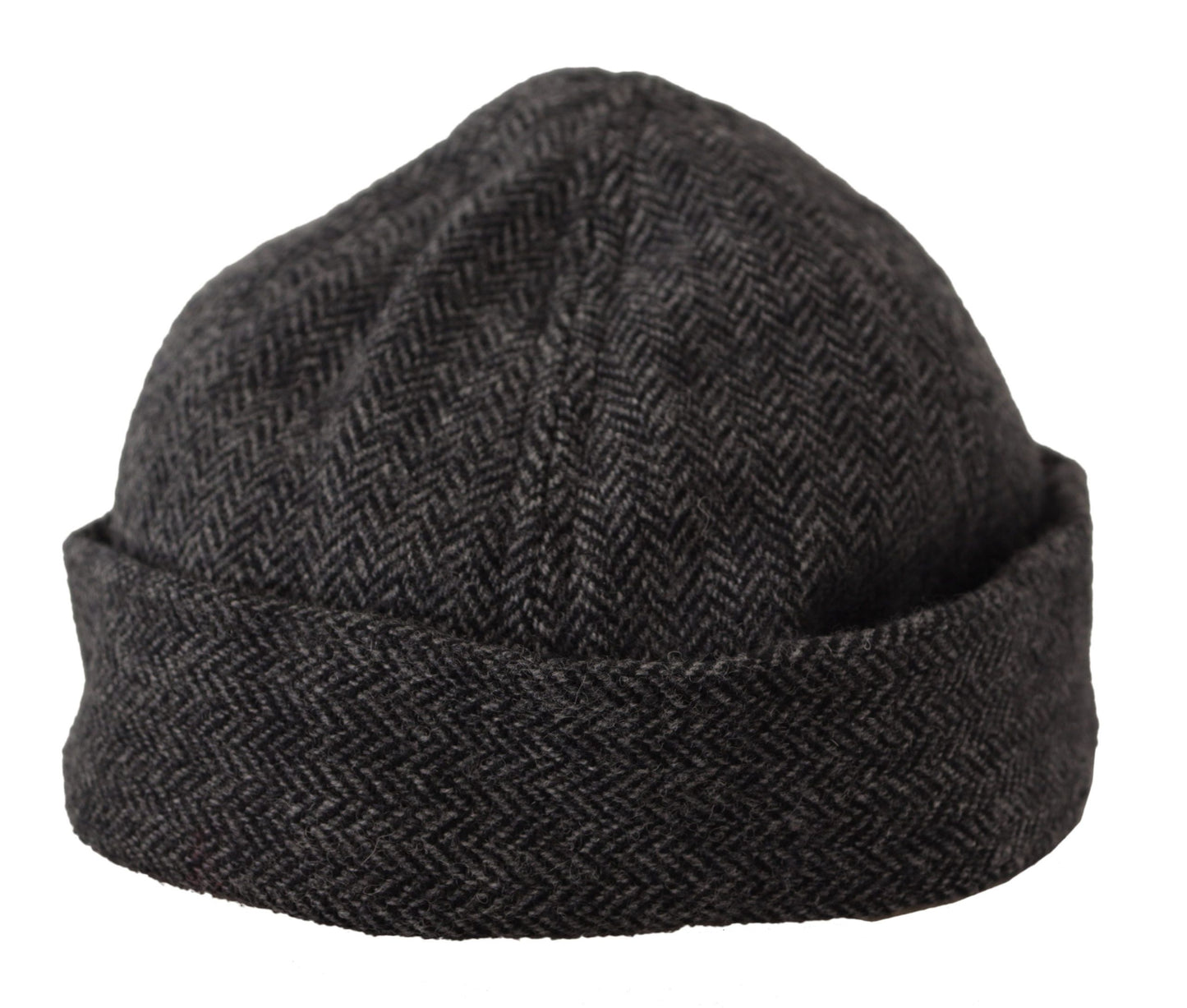 Chic Gray Virgin Wool Docker Hat