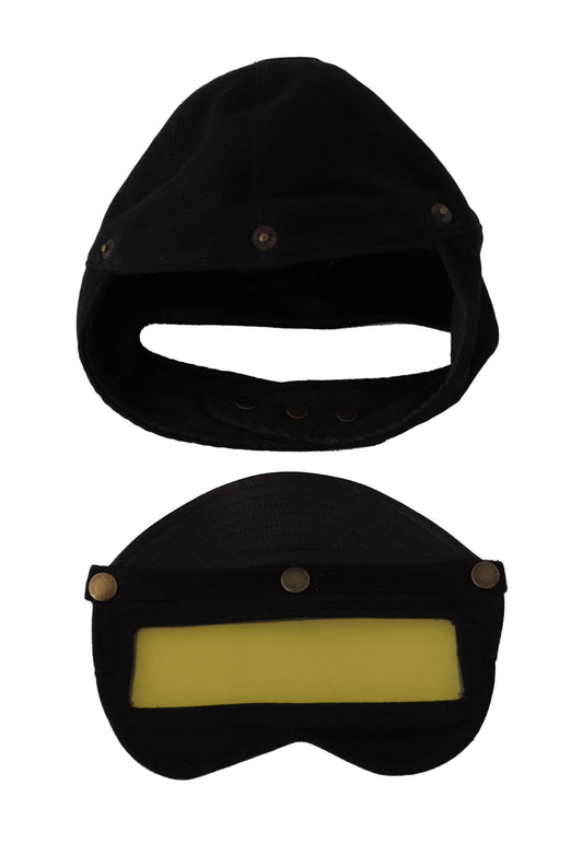 Elegant Black Trapper Hat with Wool Blend Fabric