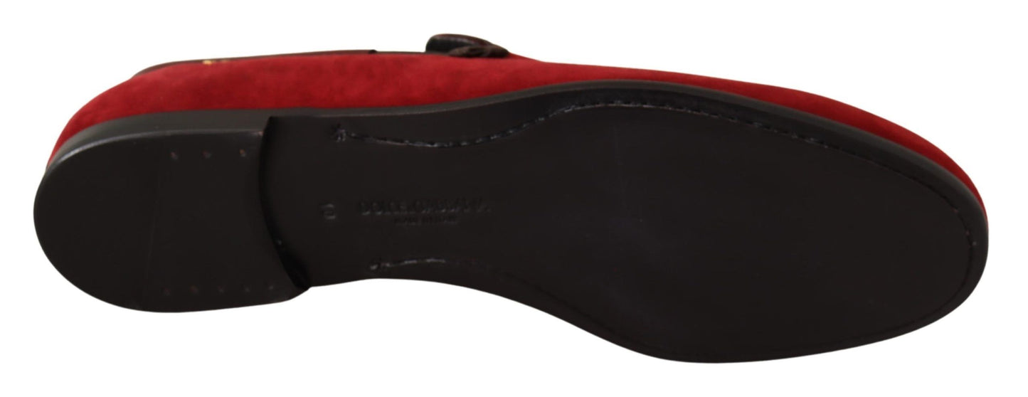 Elegant Red Suede Loafers for Men