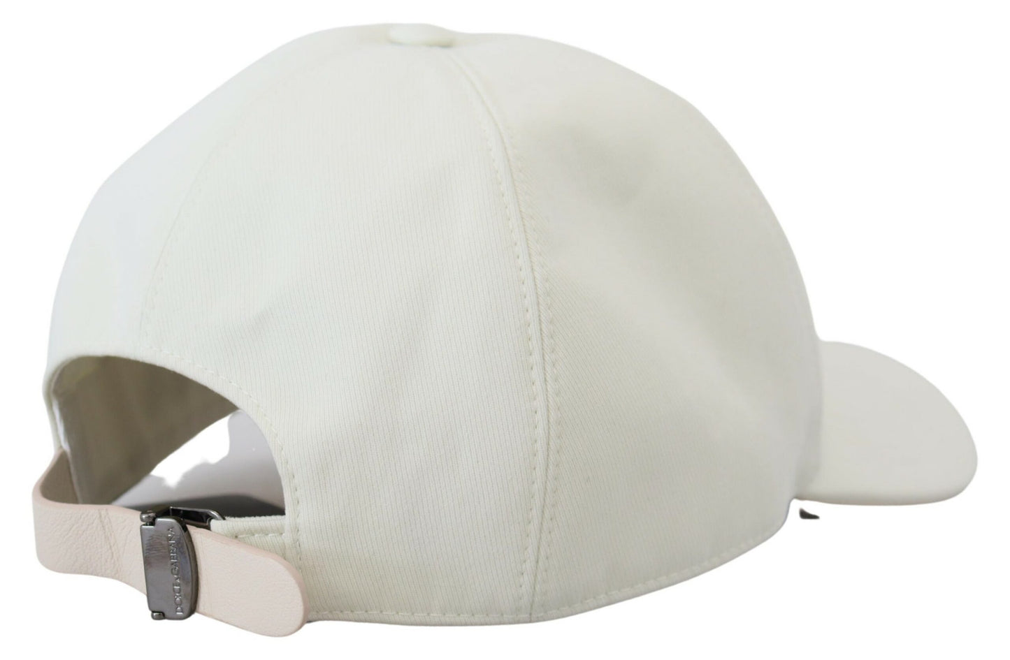 Elegant White Cotton Blend Baseball Hat
