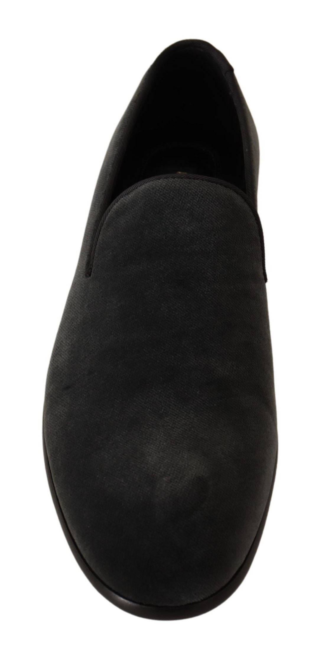 Elegant Gray Velvet Loafers