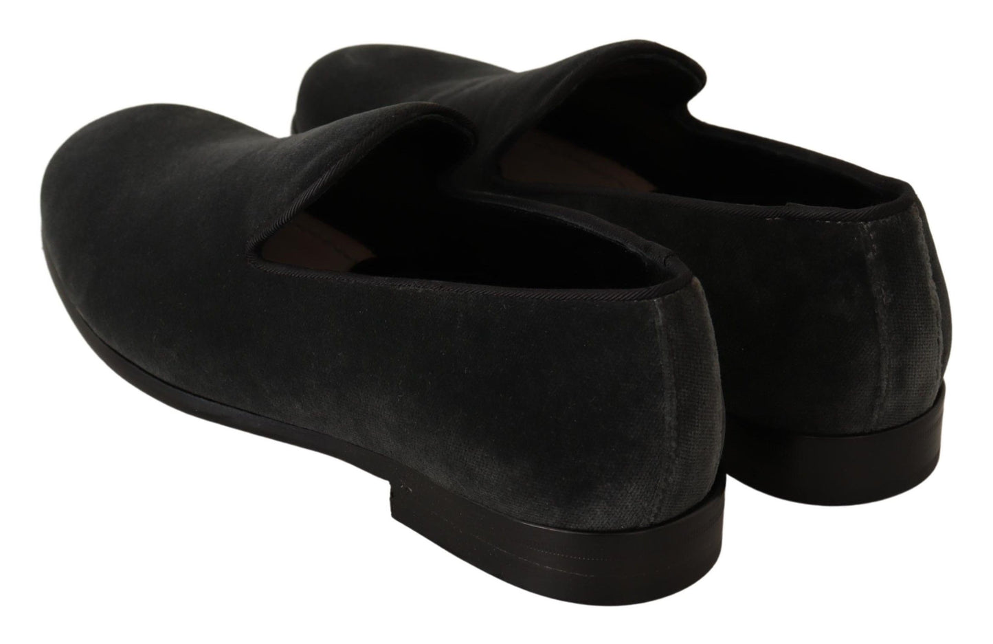 Elegant Gray Velvet Loafers